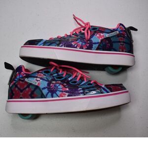 Heely's Tracer Skate Sneaker Blue Pink Roller Skates Girl's Size 6